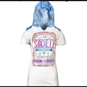 🔥Society🔥Women’s SS T-Shirt with Hoodie🔥New In Packaging🔥